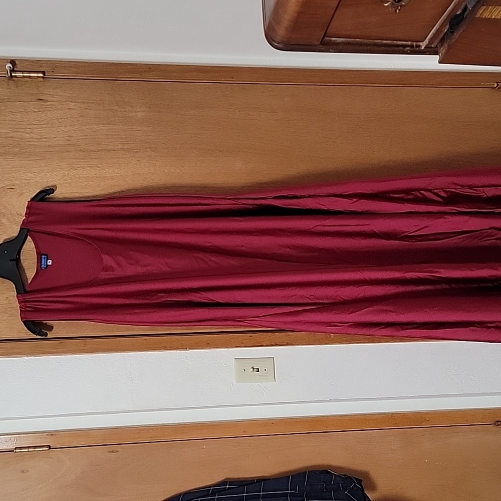 Ruby Red Essential Sleeveless Maxi Dress 4X Pockets Flare Skirt NWOT Elhoffer